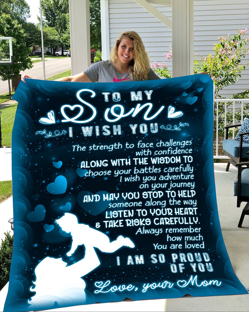 To My Son I Wish You The Strength To Face Challenges With Confidence Blanket Gifts-A Loves Gift