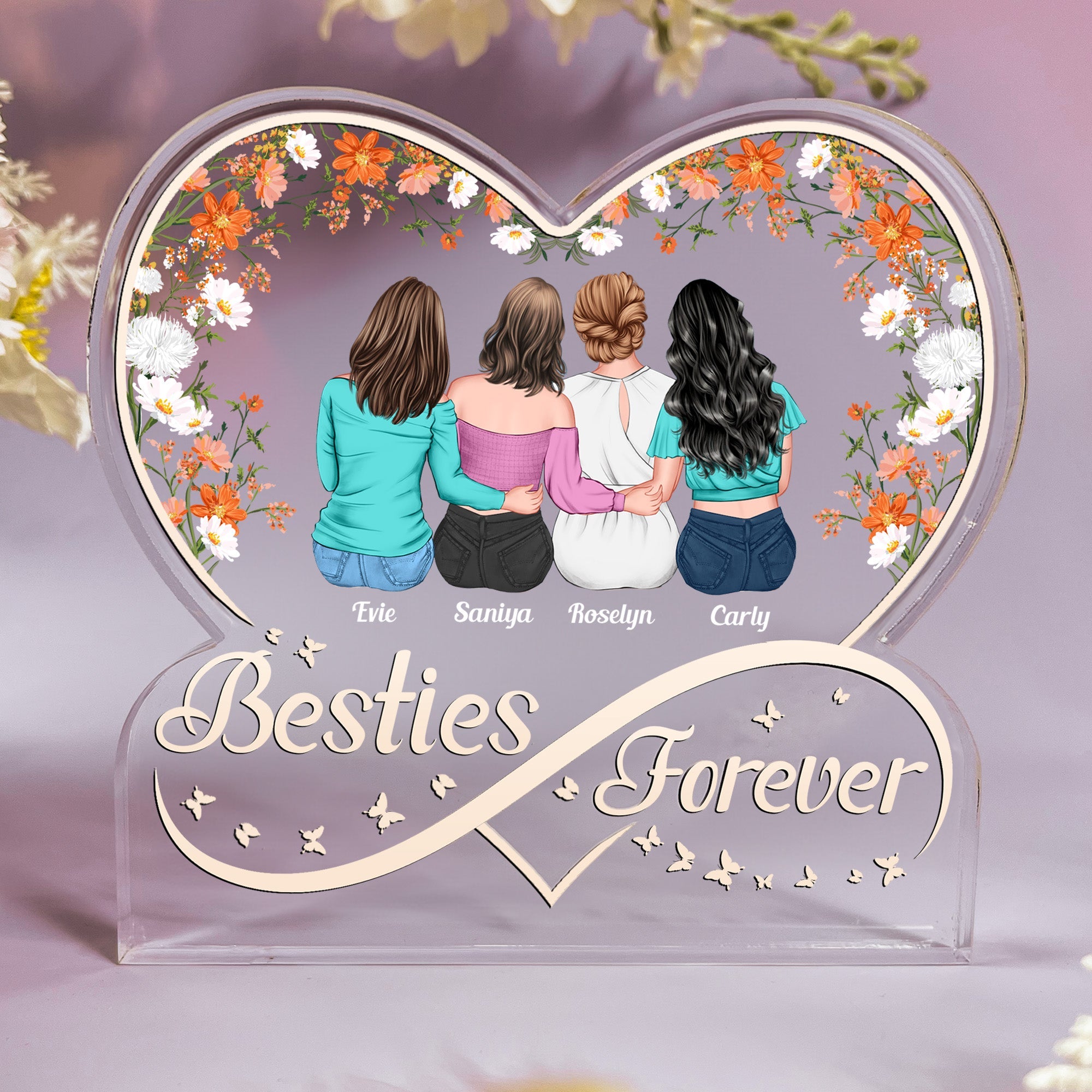 Friends Forever Infinity Friendship Gift - Personalized Acrylic Plaque