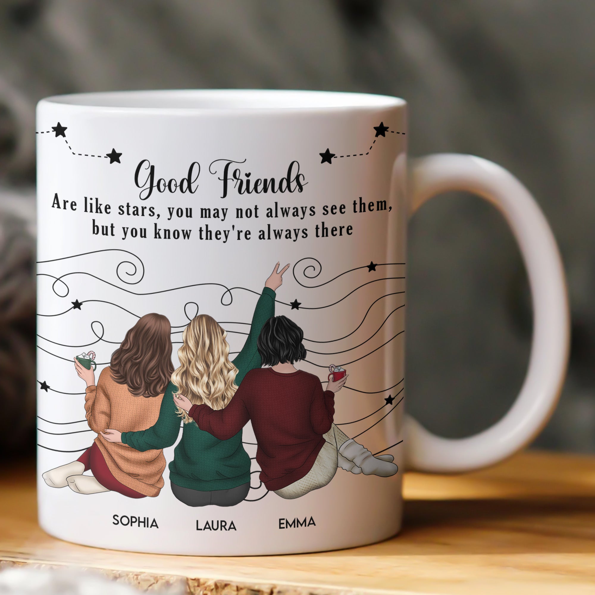 Friends Like Star - Thank You Gifts For Friends, Sisters - Personalized Mug
