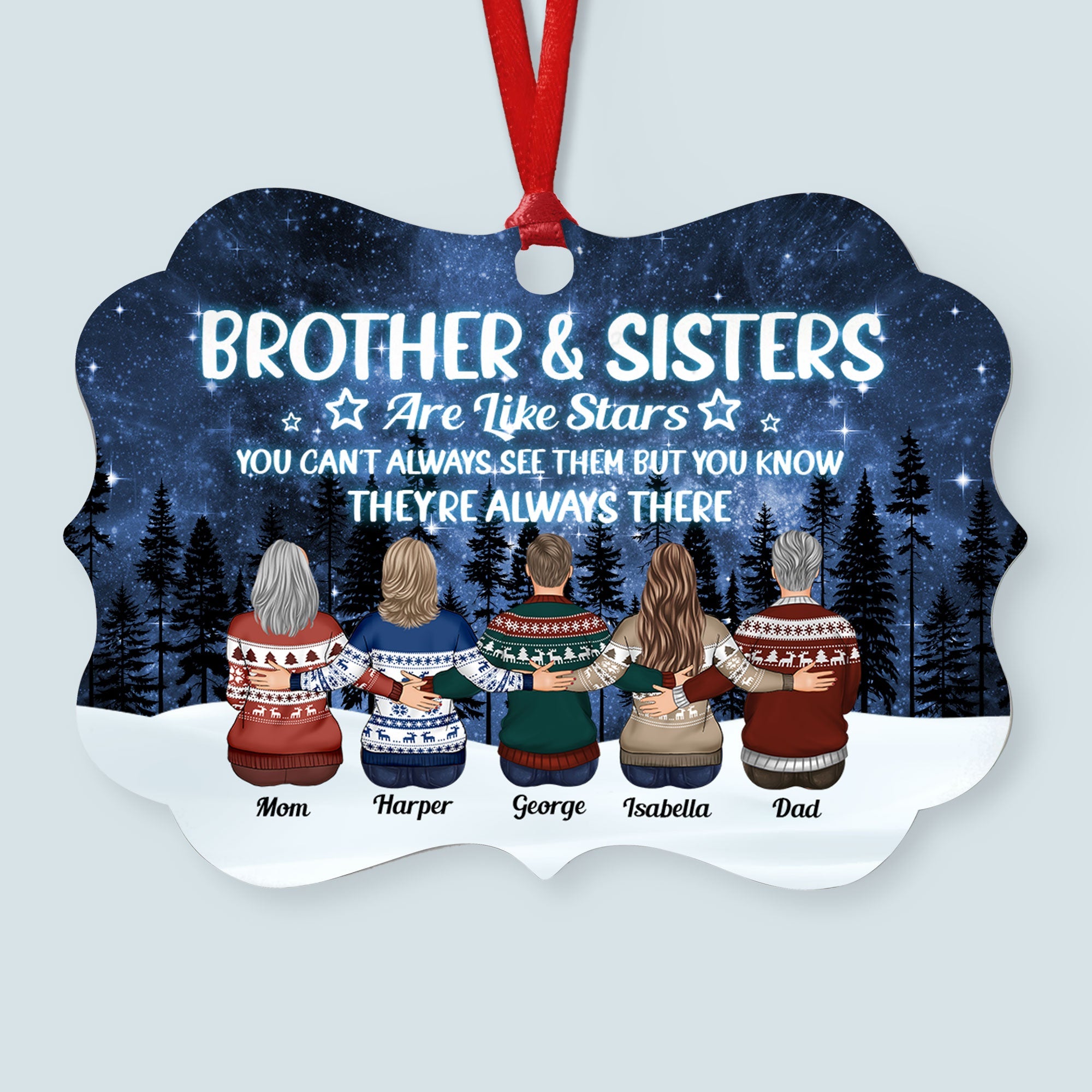 Friends Are Like Star - Personalized Alumi Ornament - Christmas Gift For Family