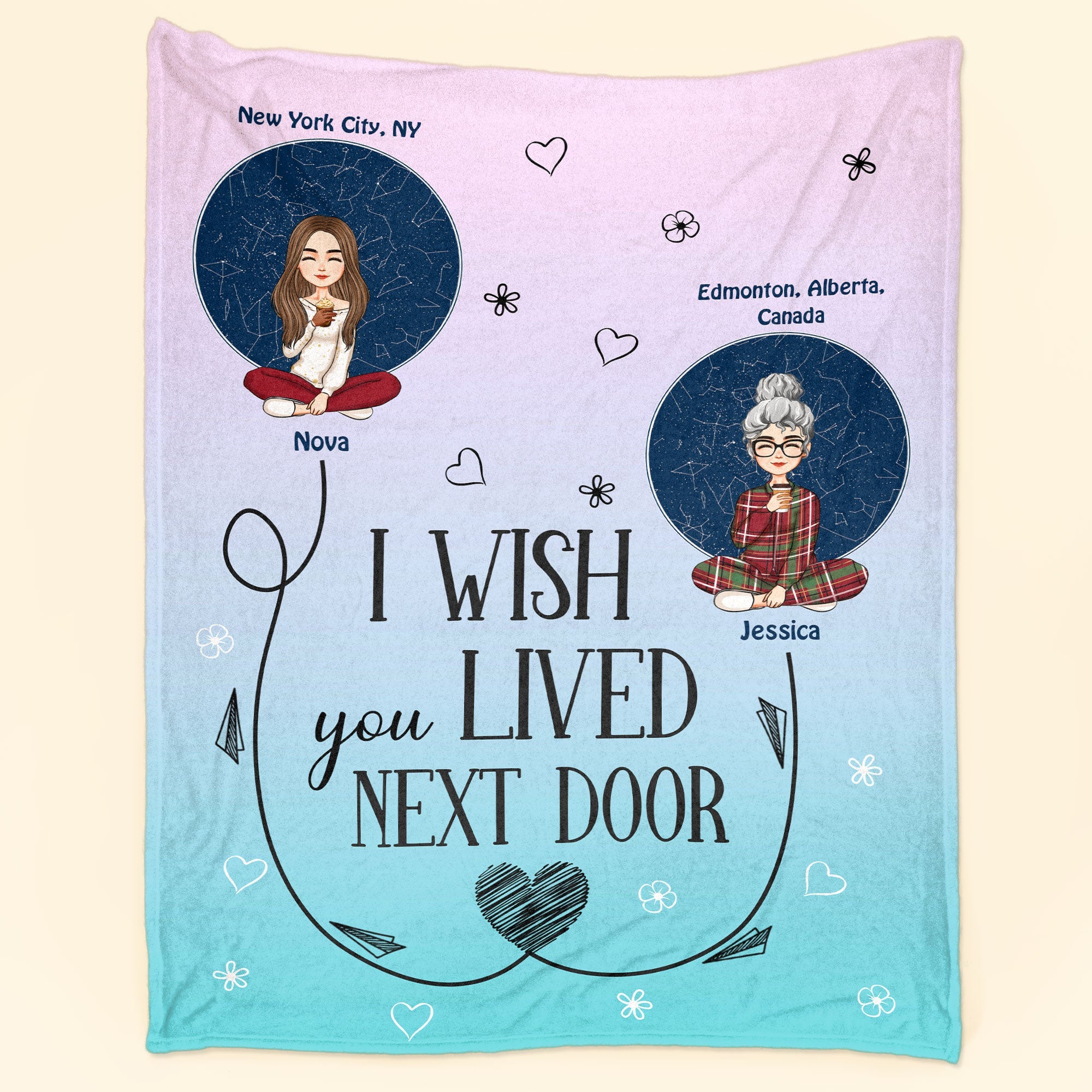 Friendship I Wish You Lived Next Door - Personalized Blanket