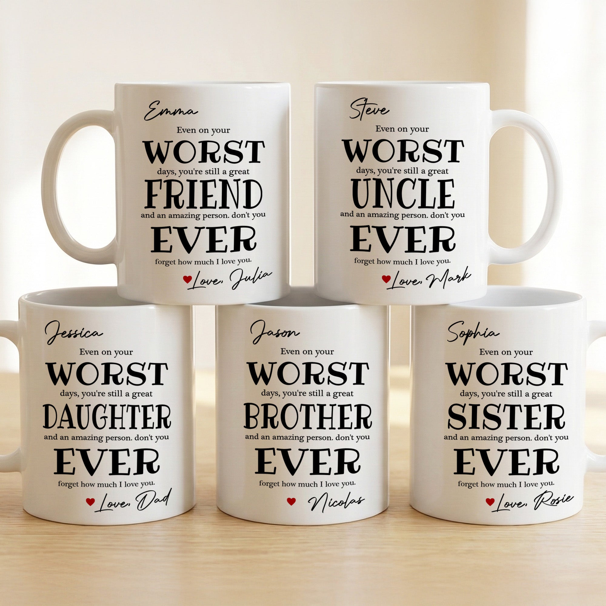 Funny Gift For Family, Friend, Worst Daughter, Son Ever - Personalized Mug