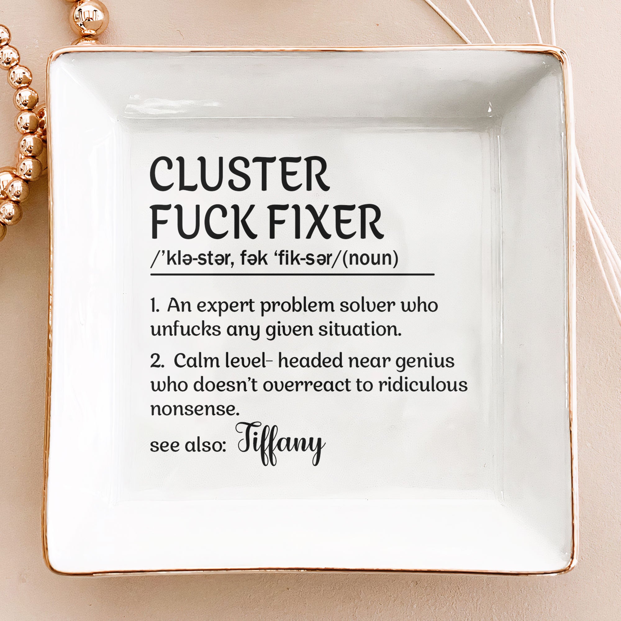 Funny Gifts For Women, Men, Coworker, Boss - Personalized Jewelry Dish