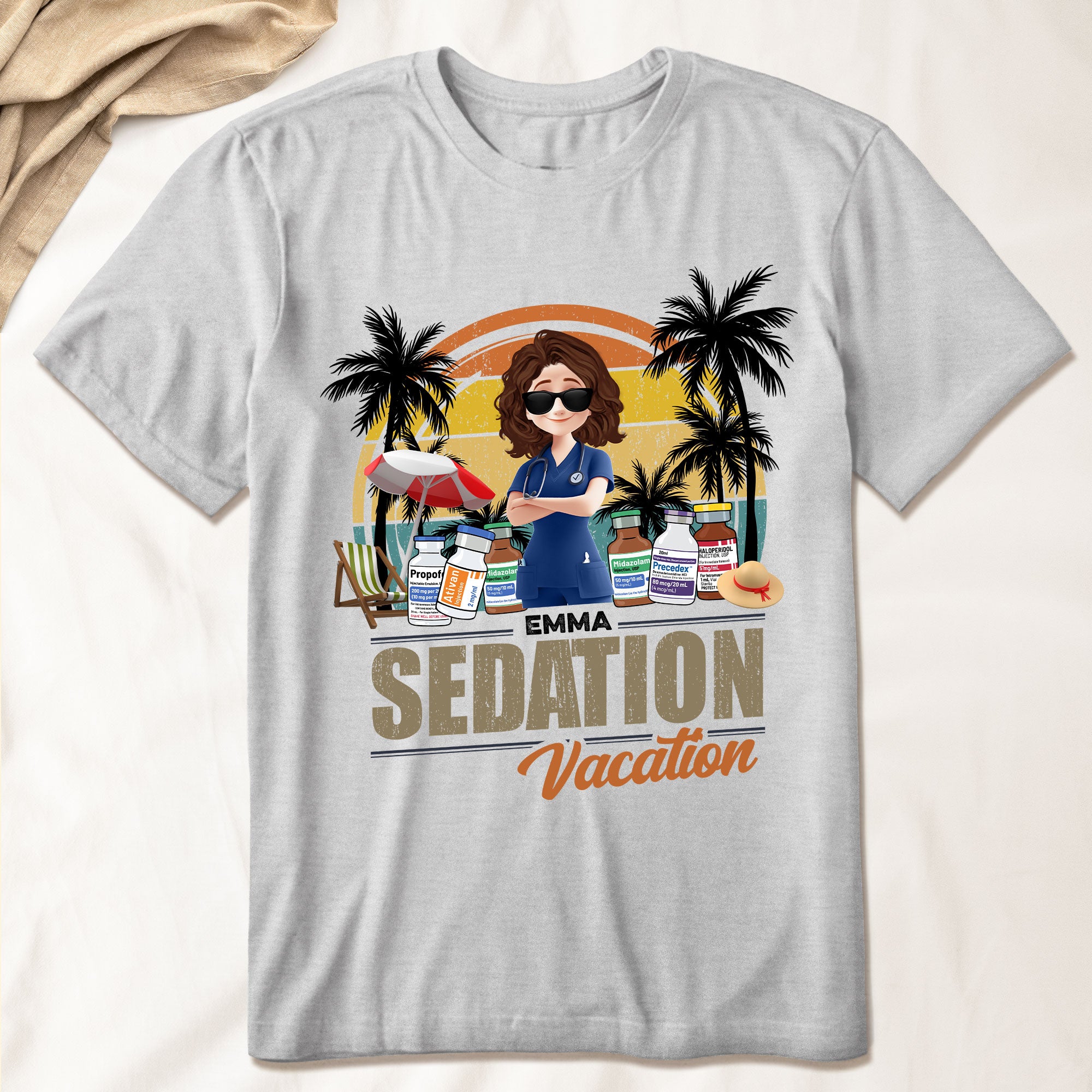 Funny Nurse Sedation Vacation Summer - Personalized Shirt