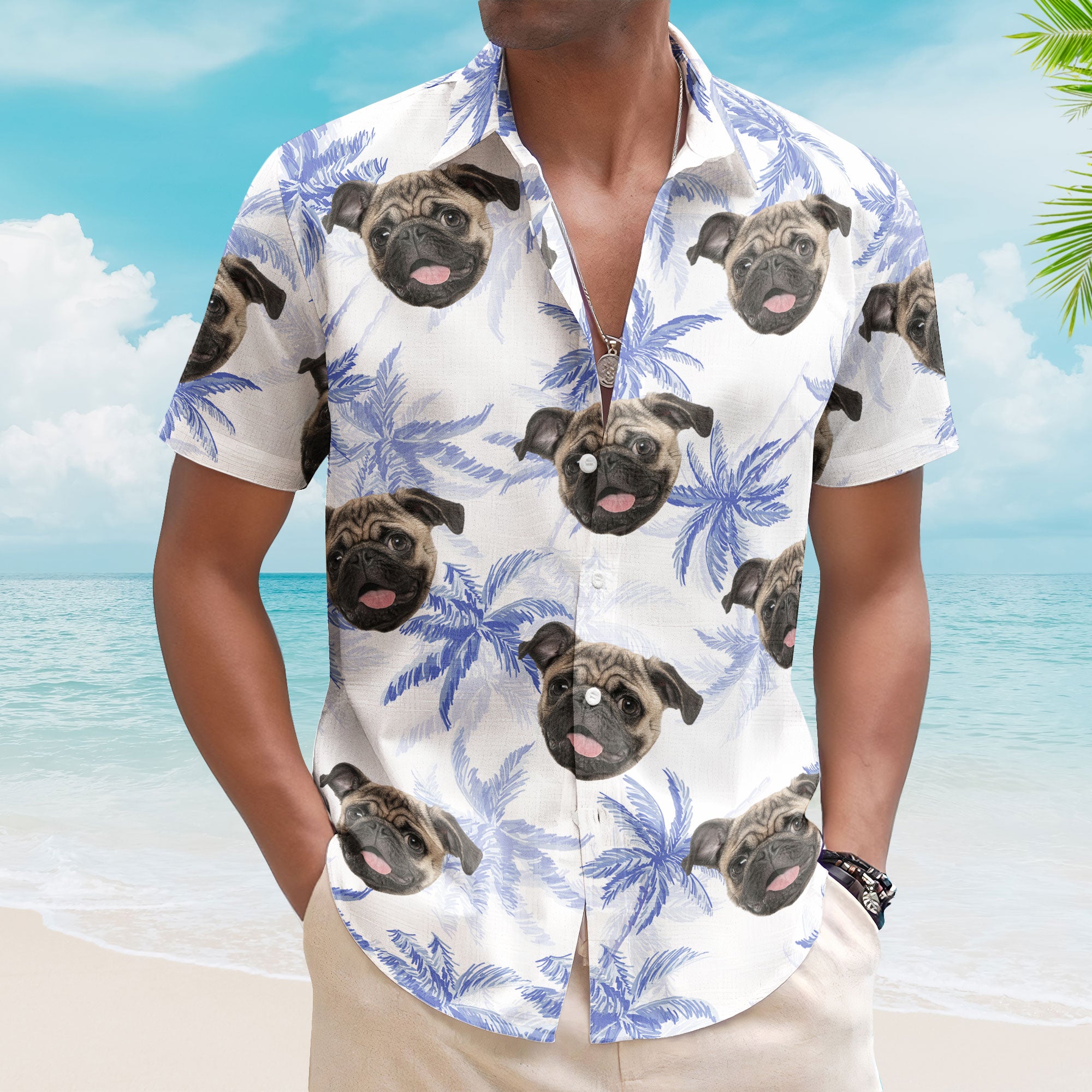Funny Pet Face - Personalized Photo Hawaiian Shirt