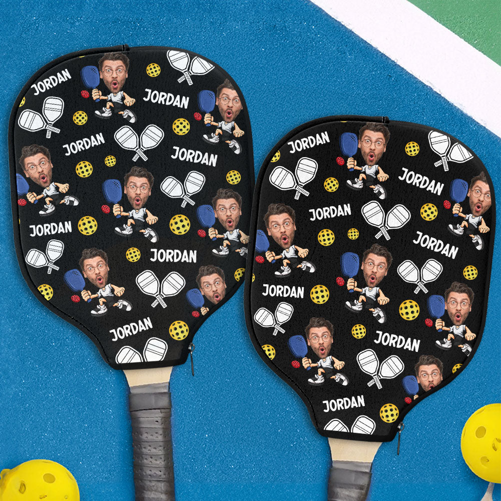 Funny Pickleball Poses Custom Face - Personalized Photo Pickleball Paddle Cover