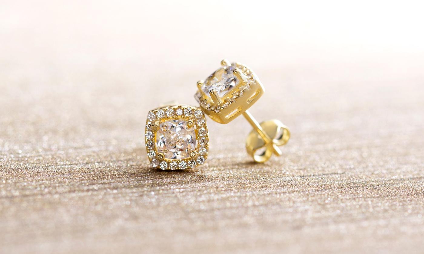 3.44 CTTW Halo Stud Earrings with Swarovski Elements, , Riakoob Jewelry, Riakoob Jewelry  jewelryjewelry deals, swarovski crystal jewelry, groupon jewelry,, jewelry for mom,