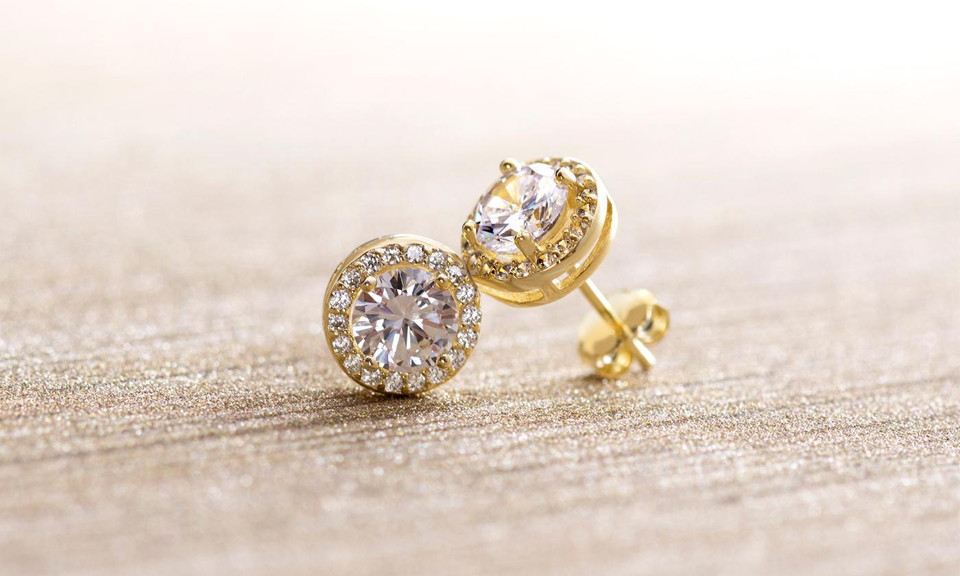 3.44 CTTW Halo Stud Earrings with Swarovski Elements, , Riakoob Jewelry, Riakoob Jewelry  jewelryjewelry deals, swarovski crystal jewelry, groupon jewelry,, jewelry for mom,