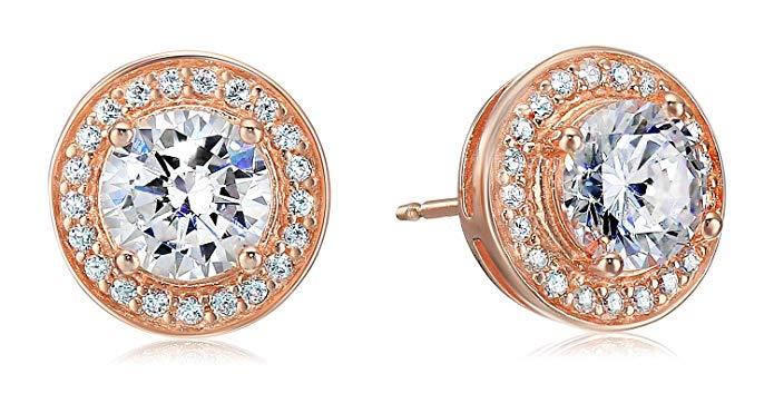 Halo Stud Earrings with Swarovski Crystals with  Gift Box, , Riakoob Jewelry, Riakoob Jewelry  jewelryjewelry deals, swarovski crystal jewelry, groupon jewelry,, jewelry for mom,