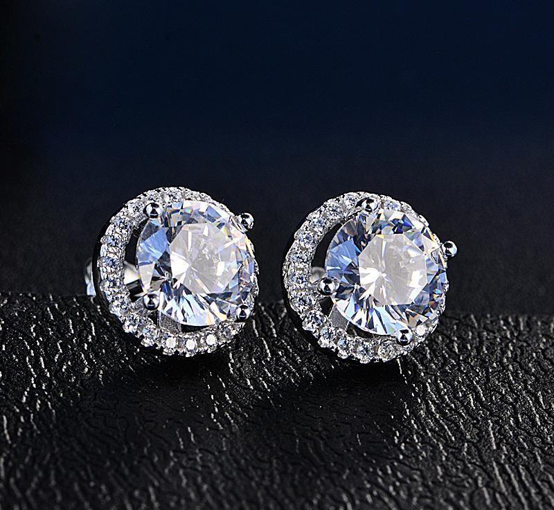 Halo Stud Earrings with Swarovski Crystals with  Gift Box, , Riakoob Jewelry, Riakoob Jewelry  jewelryjewelry deals, swarovski crystal jewelry, groupon jewelry,, jewelry for mom,