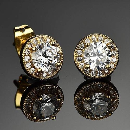 2 Pairs: Swarovski Elements Halo Goldtone Studs - 3 Finishes, , Riakoob Jewelry, Riakoob Jewelry  jewelryjewelry deals, swarovski crystal jewelry, groupon jewelry,, jewelry for mom,