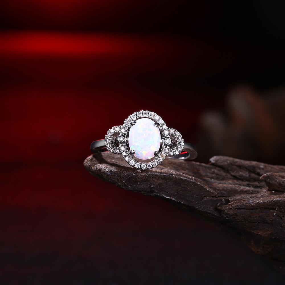4.50 CTTW Oceanic Opal Pav'e Circular Classic Ring in Silvertone, , Riakoob Jewelry, Riakoob Jewelry  jewelryjewelry deals, swarovski crystal jewelry, groupon jewelry,, jewelry for mom,