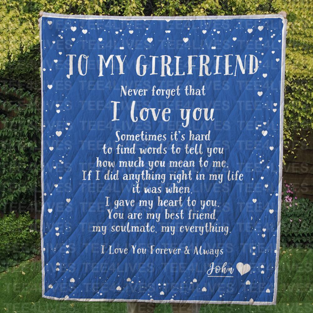 Custom Blankets To My Girlfriend Personalized Blanket with Your Name - Fleece Blanket-A Loves Gift