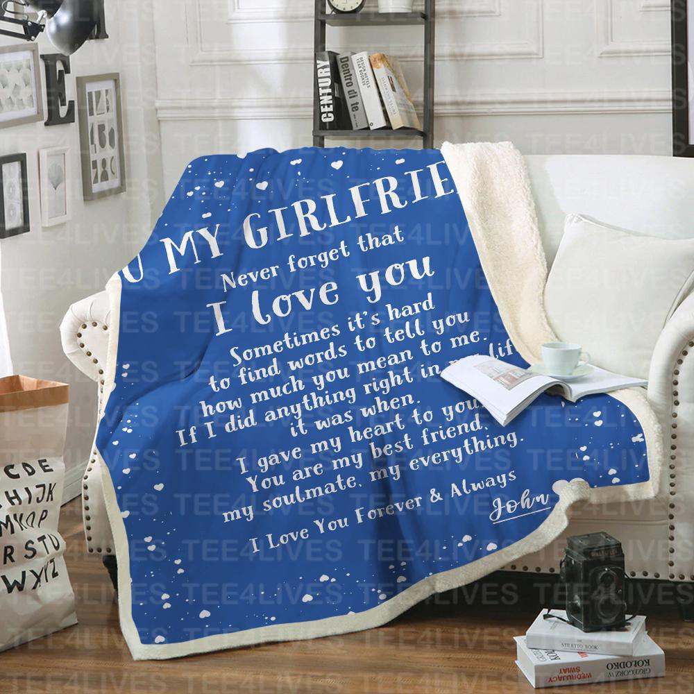 Custom Blankets To My Girlfriend Personalized Blanket with Your Name - Fleece Blanket-A Loves Gift