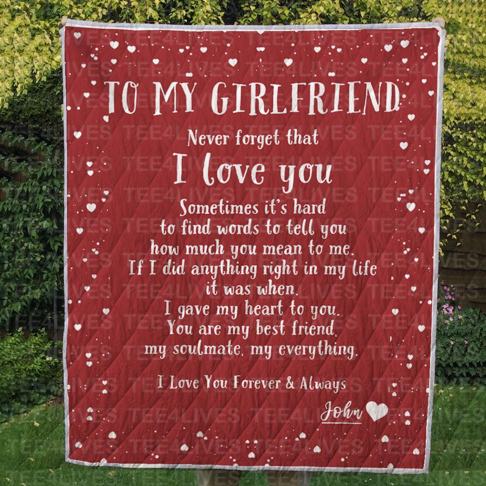 Custom Blankets To My Girlfriend Personalized Blanket with Your Name - Fleece Blanket-A Loves Gift