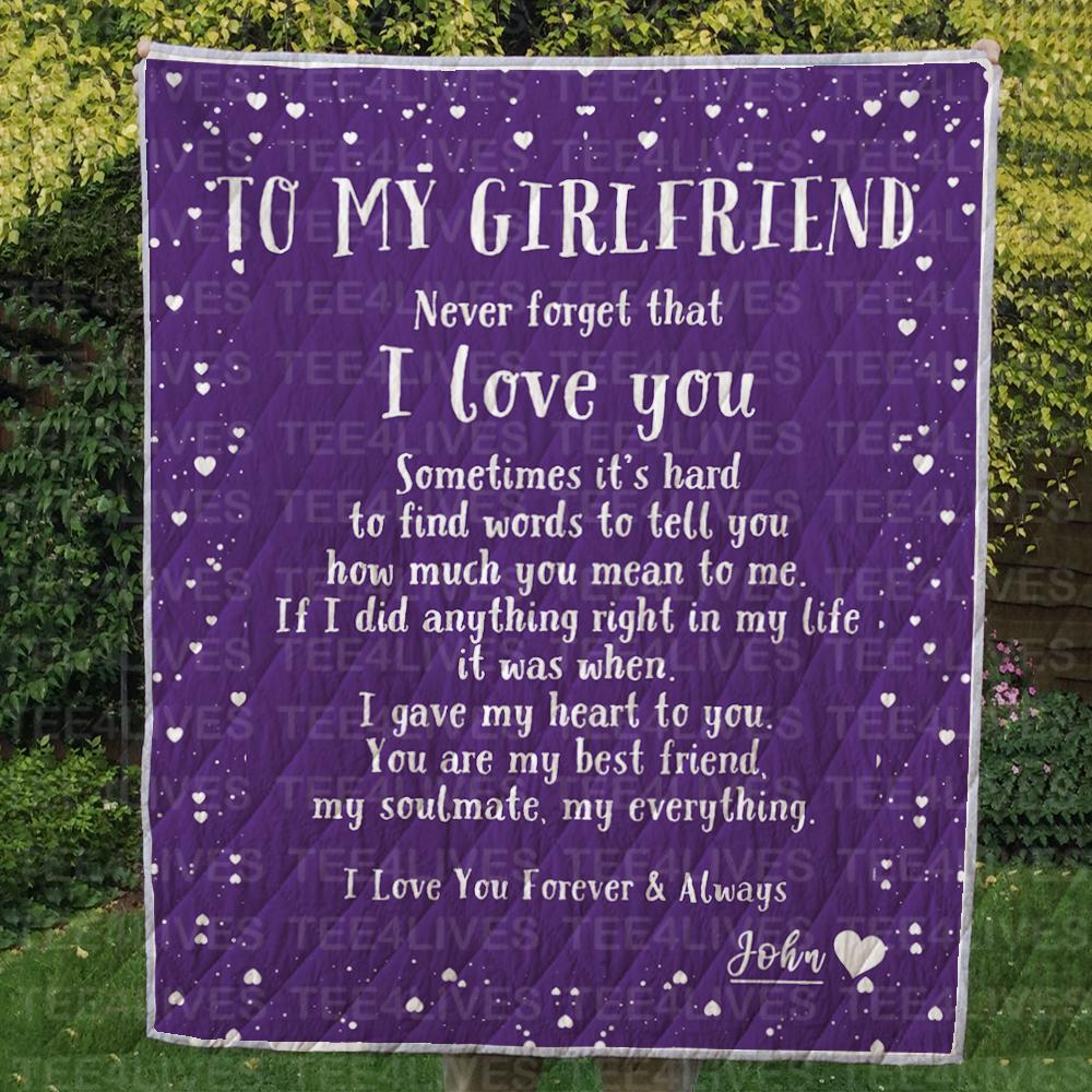 Custom Blankets To My Girlfriend Personalized Blanket with Your Name - Fleece Blanket-A Loves Gift