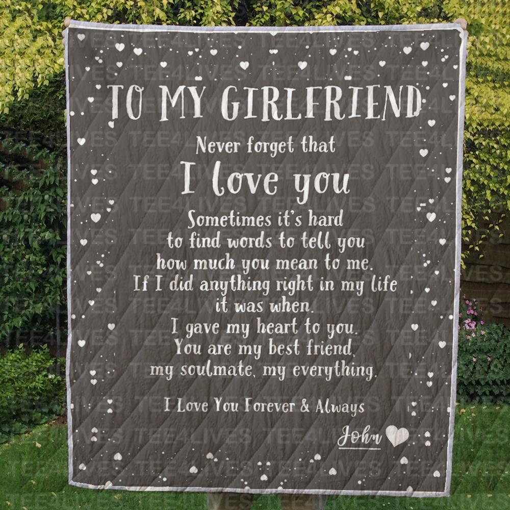 Custom Blankets To My Girlfriend Personalized Blanket with Your Name - Fleece Blanket-A Loves Gift