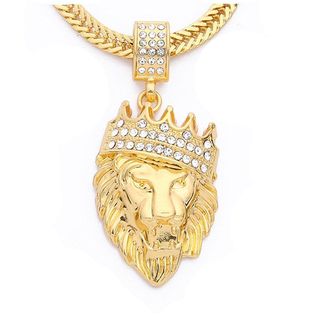Father's Day! King of the Jungle Iced Out Pendant Necklace in Goldtone, , Riakoob Jewelry, Riakoob Jewelry  jewelryjewelry deals, swarovski crystal jewelry, groupon jewelry,, jewelry for mom,
