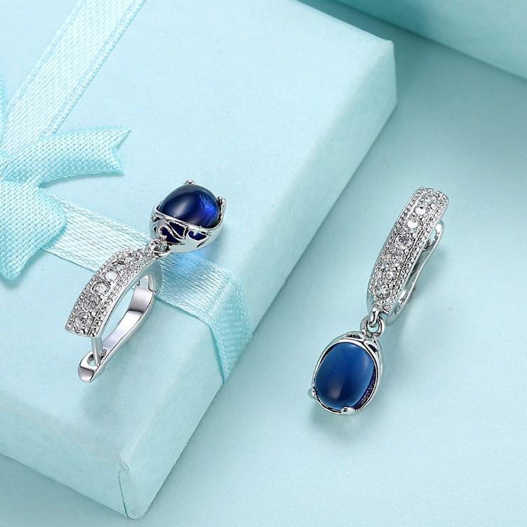 Created Micro-Pav'e Leverback Earrings Set in Silvertone - Riakoob Jewelry