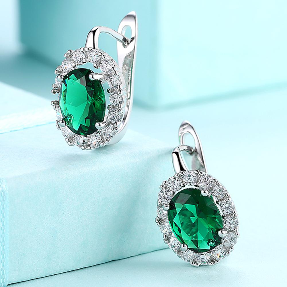 Green Swarovski Elements Leverback Earrings in Silvertone, Earring, Riakoob Jewelry, Riakoob Jewelry  jewelryjewelry deals, swarovski crystal jewelry, groupon jewelry,, jewelry for mom,