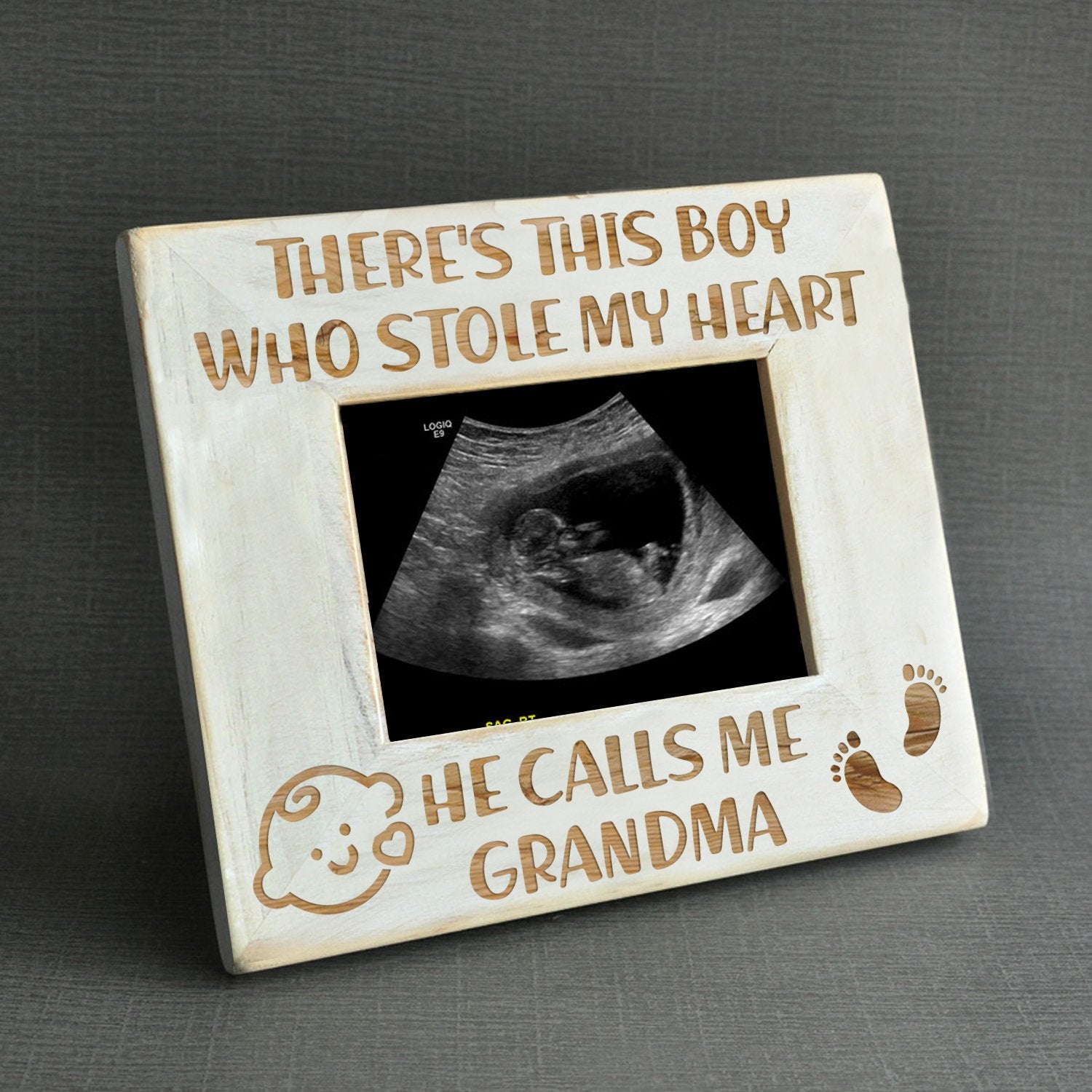 GRANDSON GRANDMA - STOLE MY HEART - WOOD FRAME 