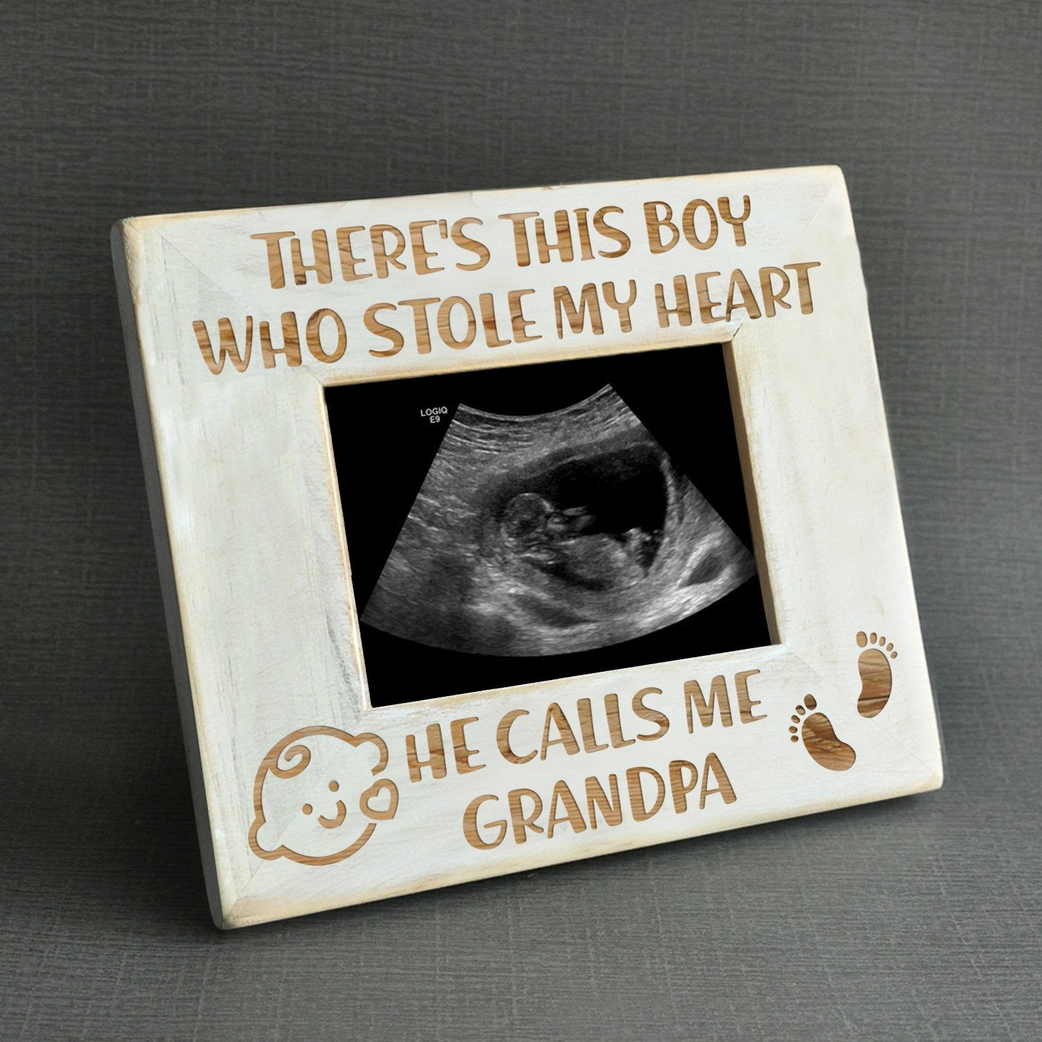 GRANDSON GRANDPA - STOLE MY HEART - WOOD FRAME 