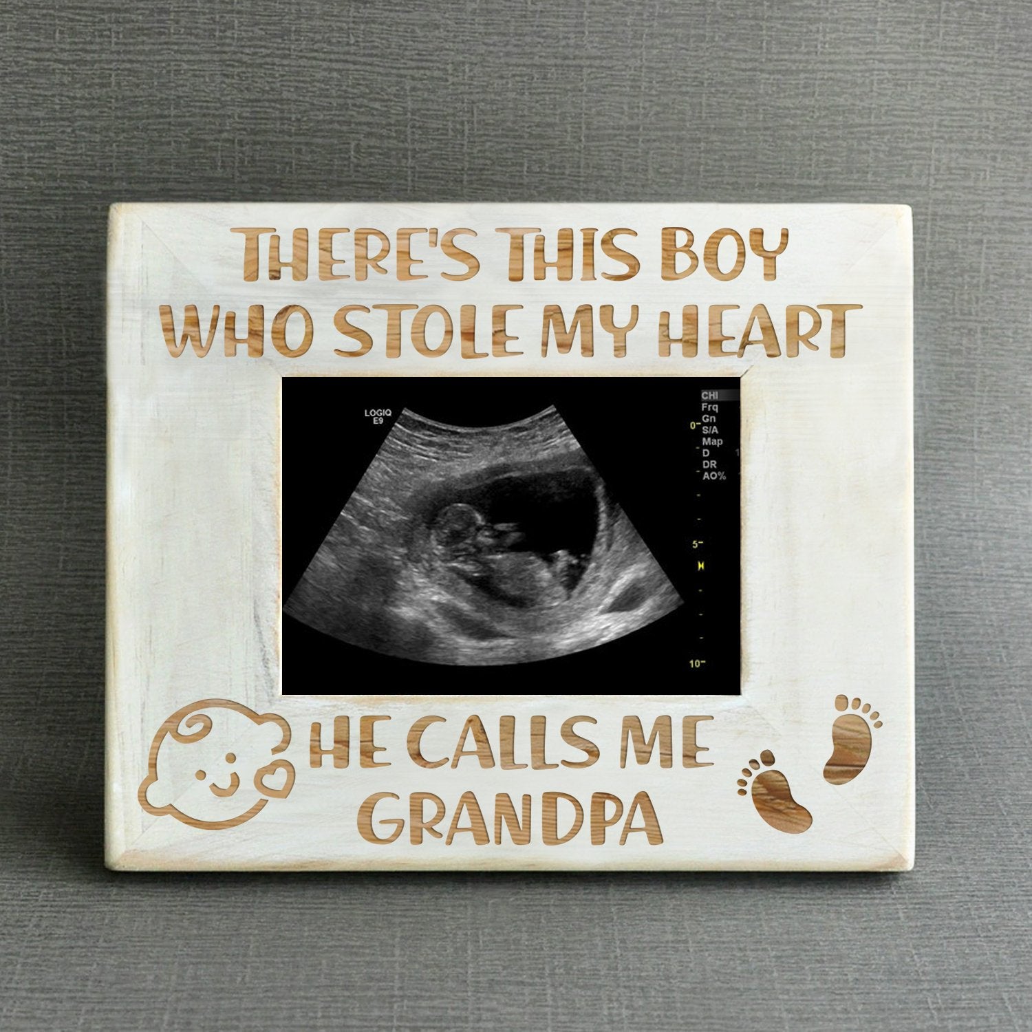 GRANDSON GRANDPA - STOLE MY HEART - WOOD FRAME