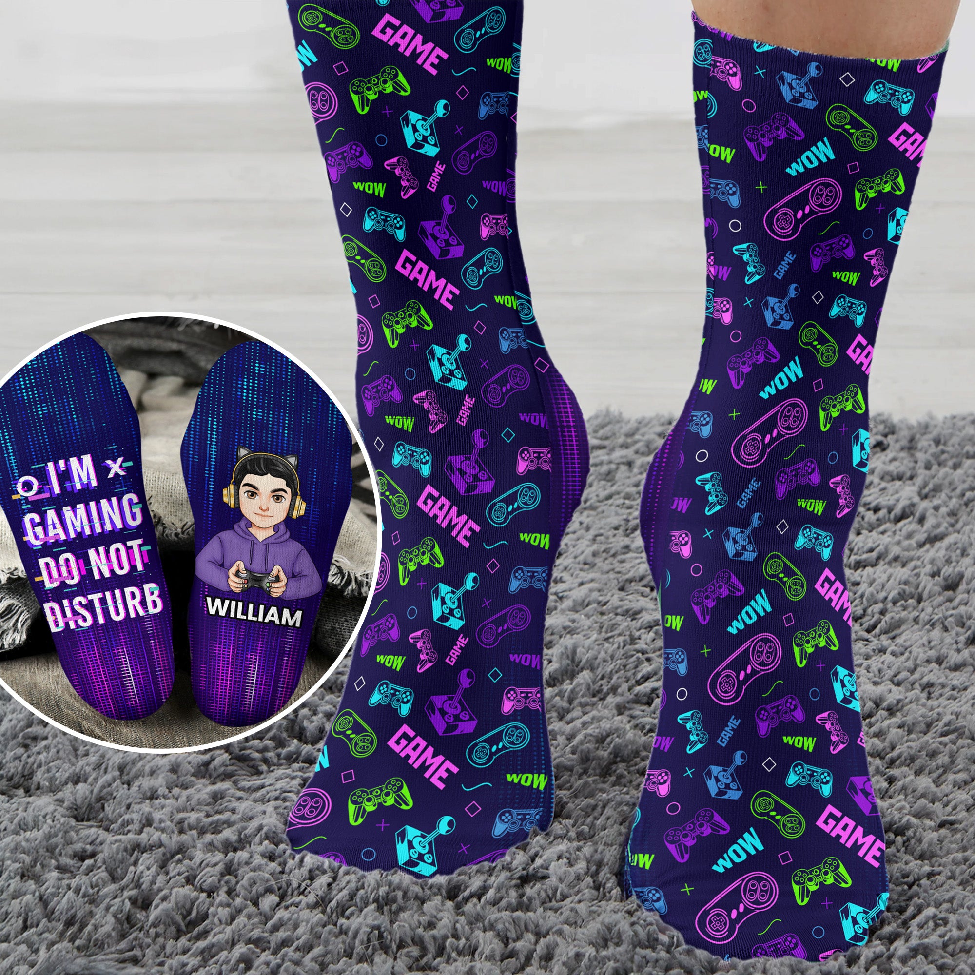 Gamer Do Not Disturb - Personalized Crew Socks