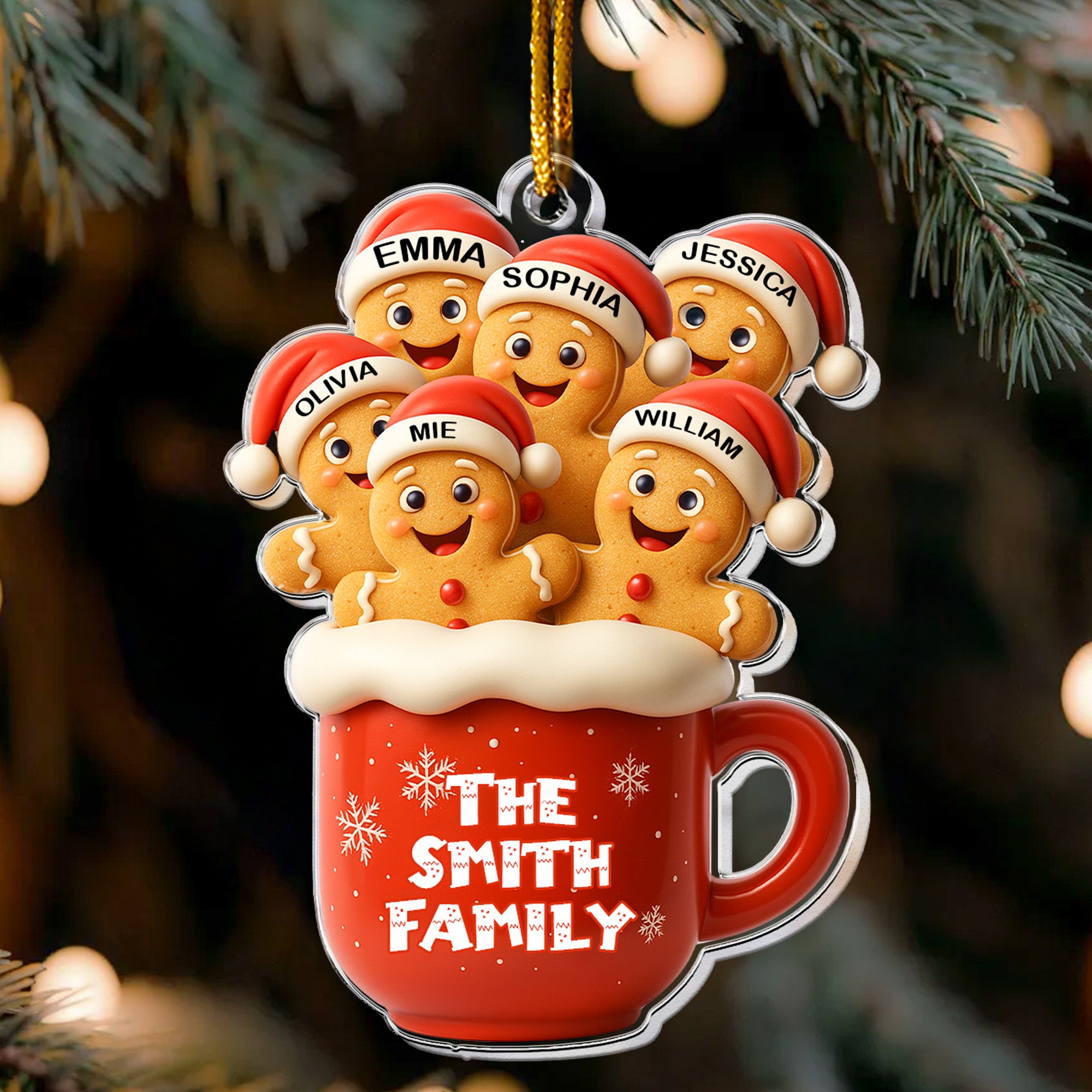 Gingerbread Mug Christmas - Personalized Acrylic Ornament