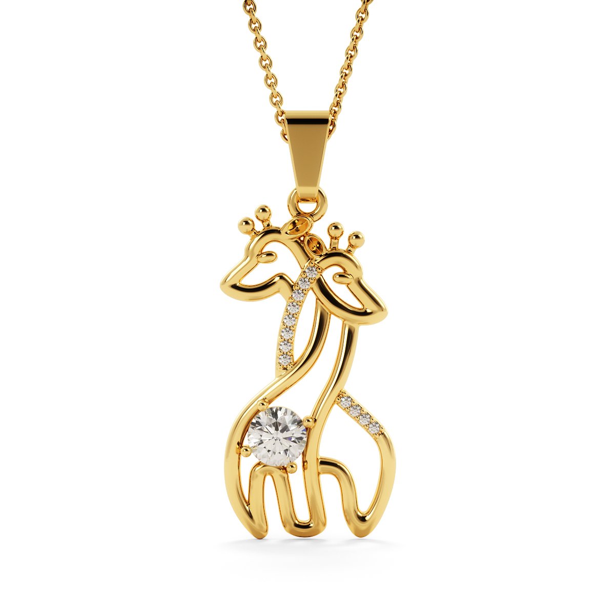Christmas Graceful Love Giraffe Necklace Gift For Daughter with Message Card & Box-A Loves Gift