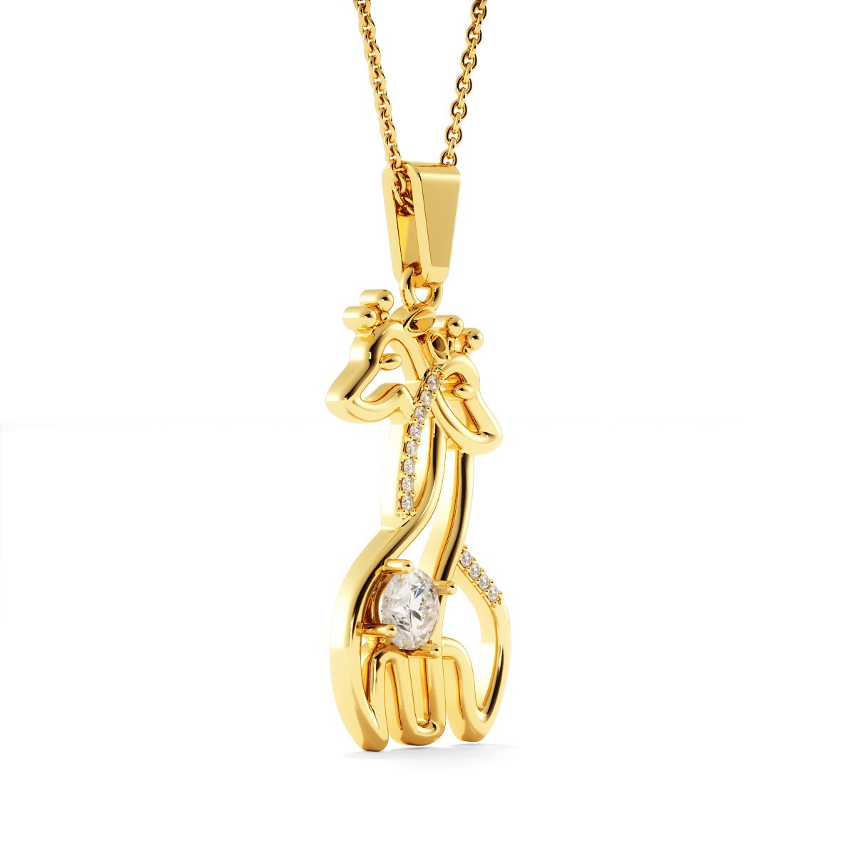 Christmas Graceful Love Giraffe Necklace Gift For Daughter with Message Card & Box-A Loves Gift