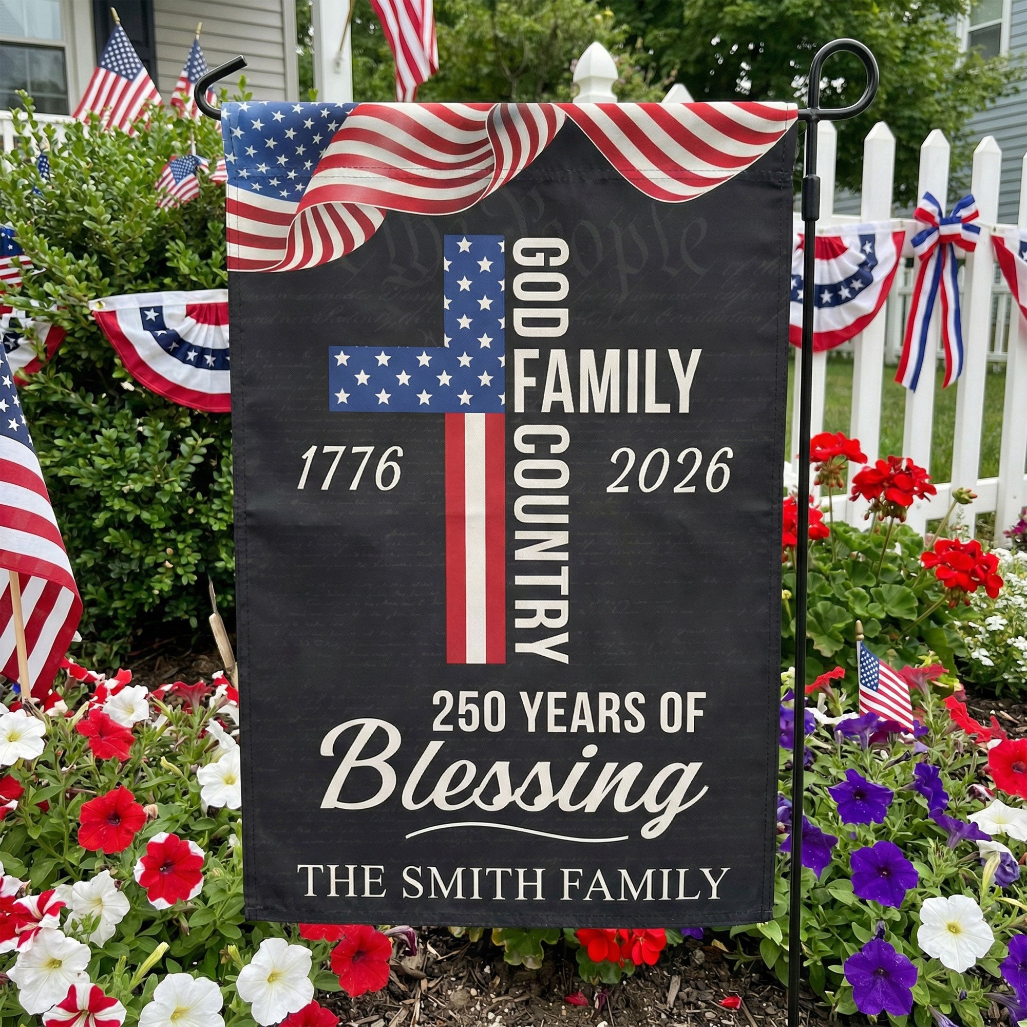God Family God Country - Personalized Flag