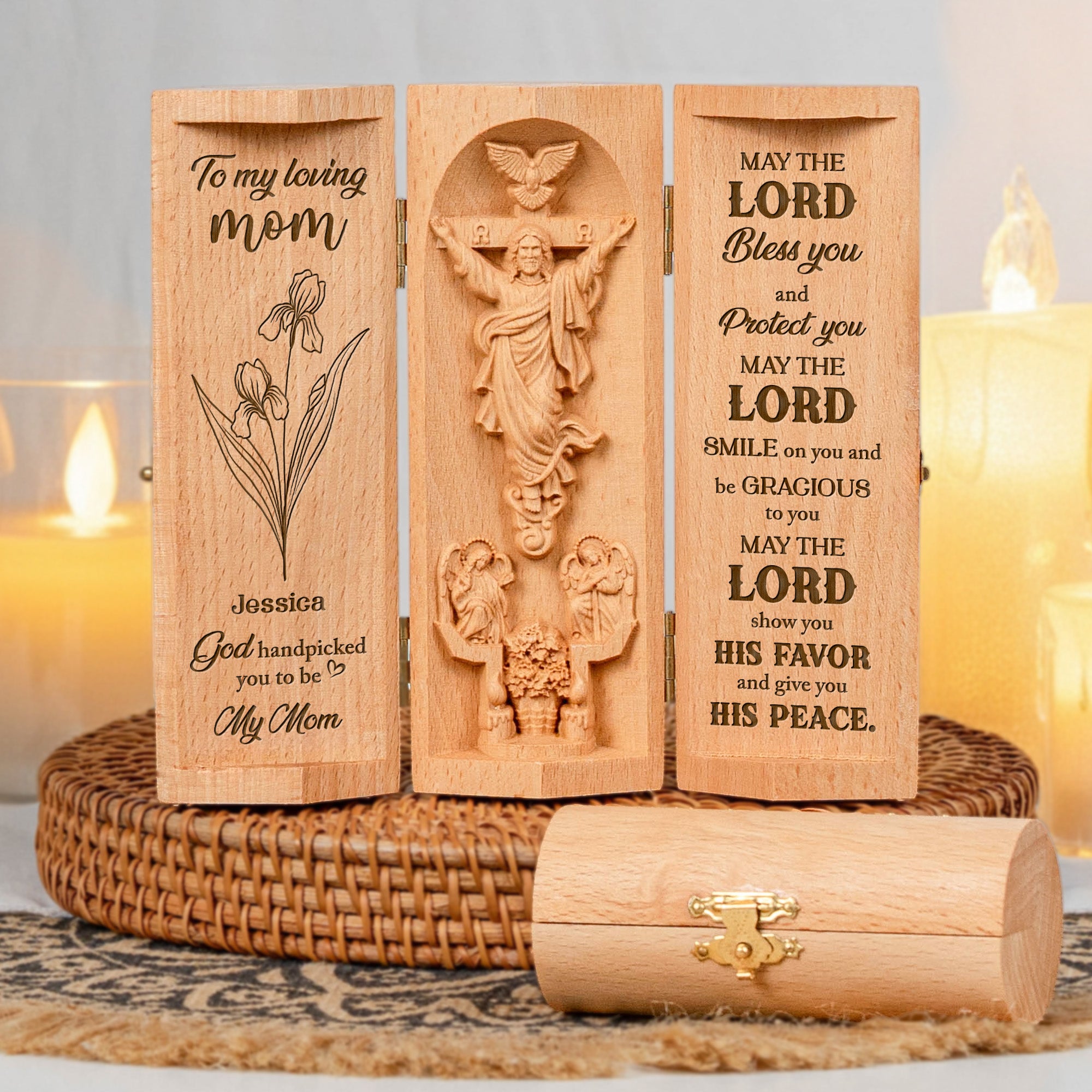 God Handpicked You To Be Mom - Personalized Wooden Plaque