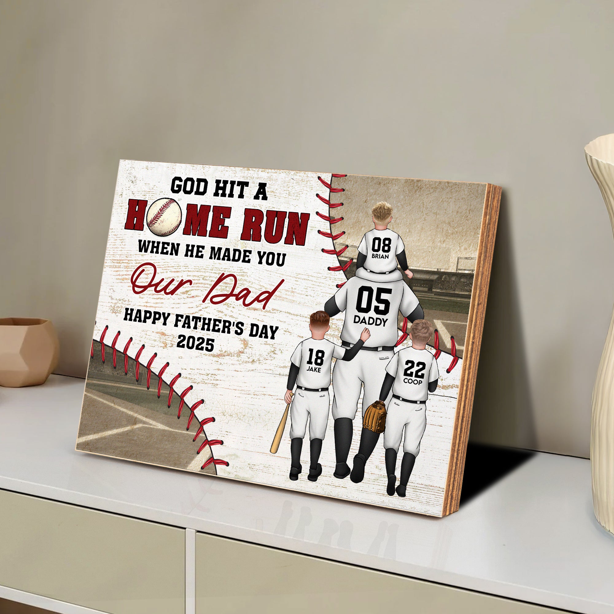 God Hit A Home Run When He Made You - Custom Wood Plaque