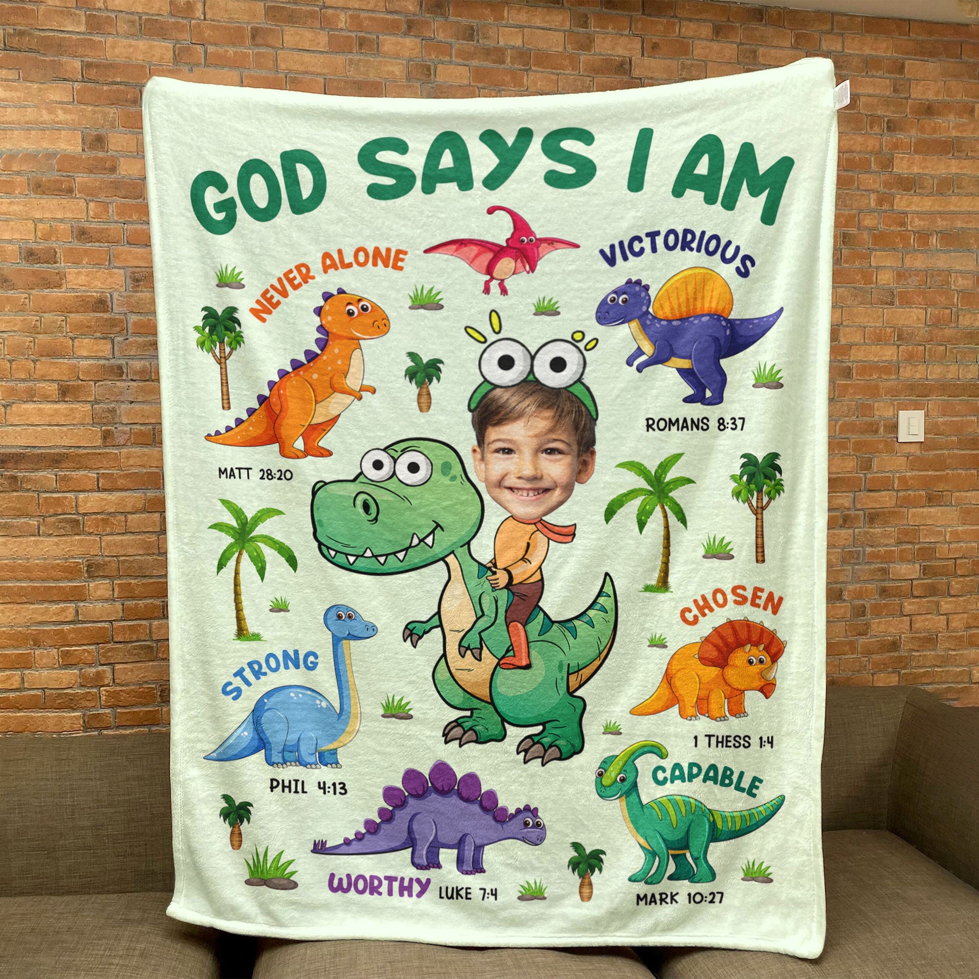 God Says I Am - Personalized Kid Photo Blanket