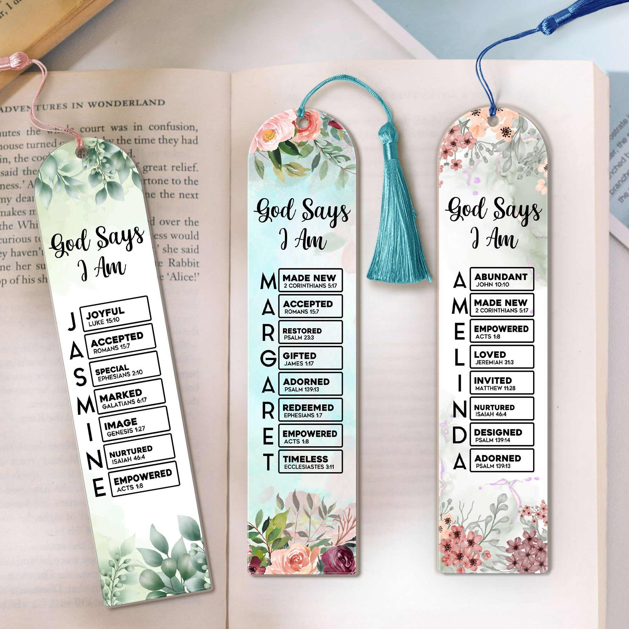 God Says I Am Name In Bible Verse - Custom Acrylic Bookmark