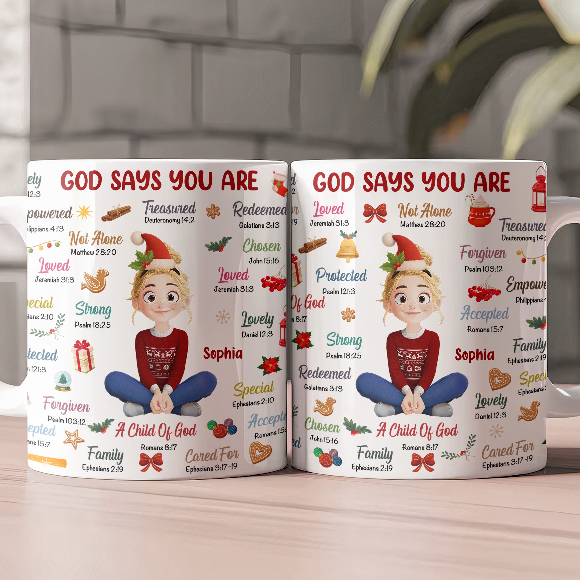 God Says You Are Christmas Affirmation - Personalized Mug