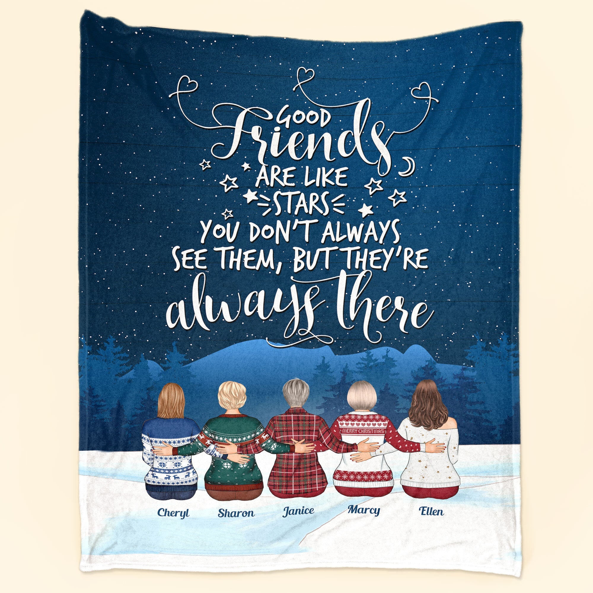 Good Friends & Family Look Like Stars - Personalized Friend Blanket