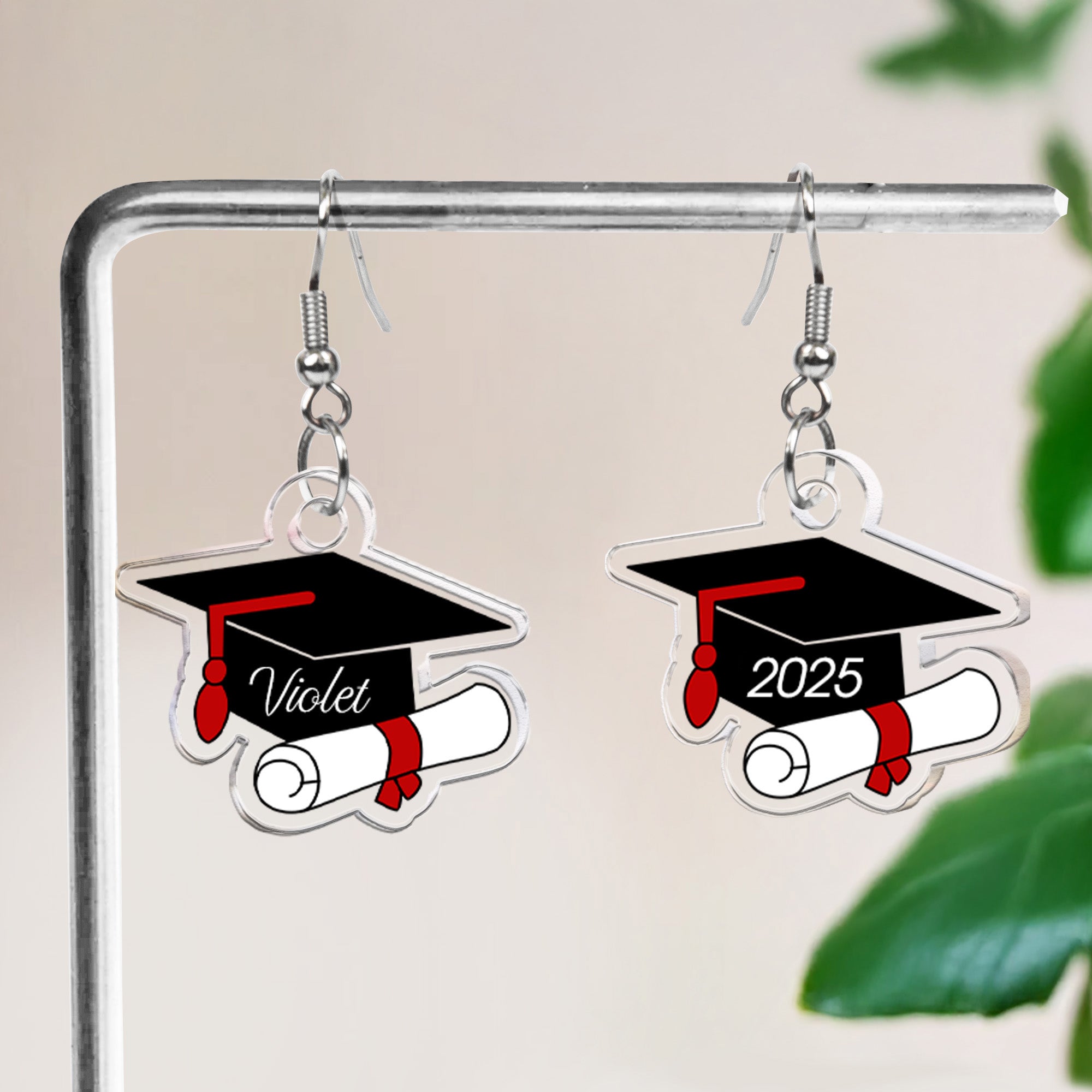 Graduation Cap - Personalized Acrylic Earrings