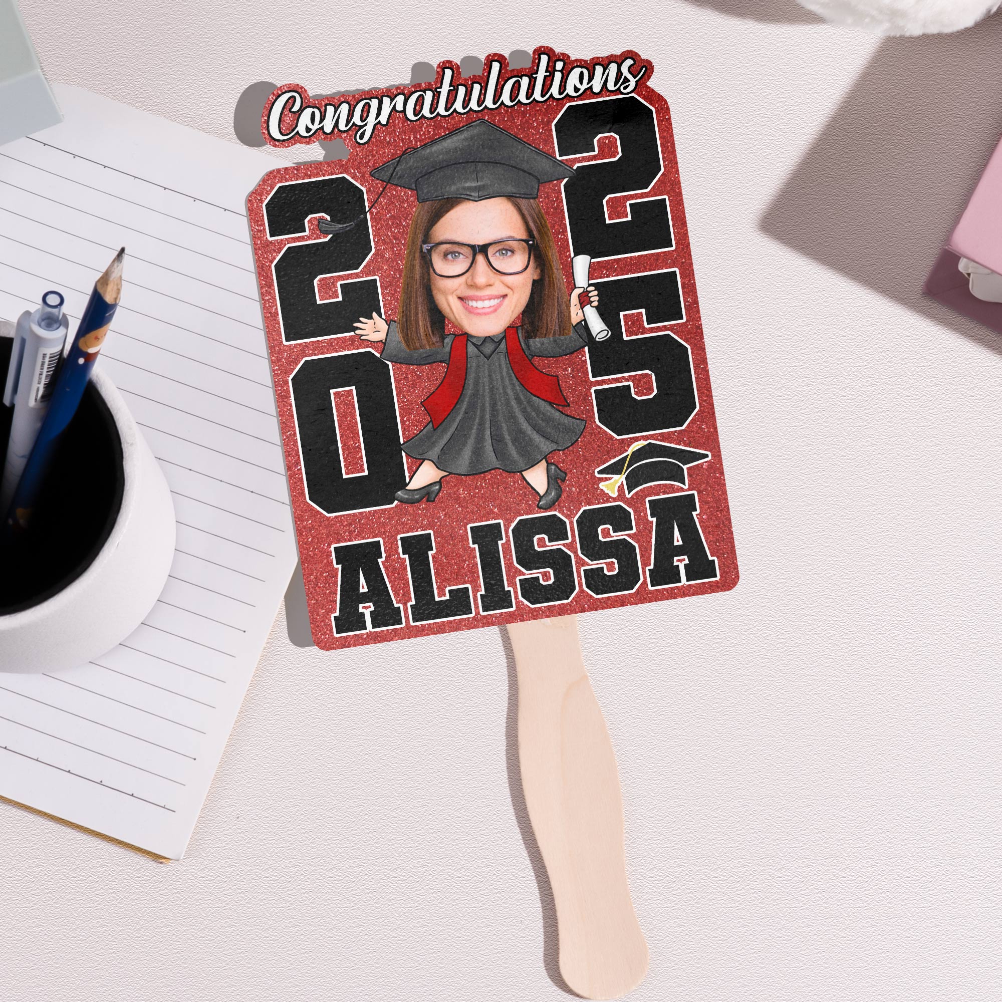 Graduation Fan We're So Proud Of You - Custom Graduation Fan With Picture