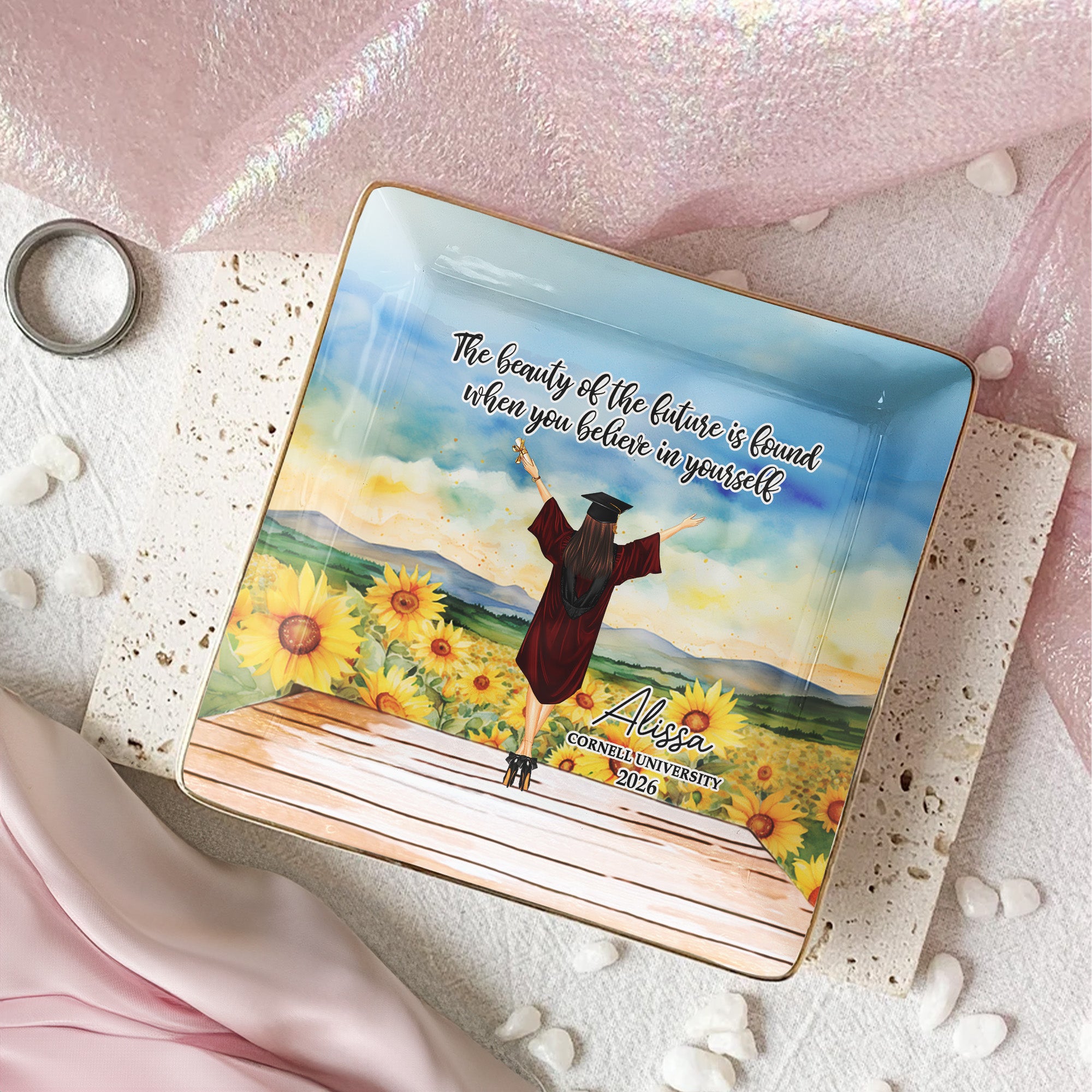 Graduation Gift The Beauty Of The Future Is Found - Personalized Jewelry Dish