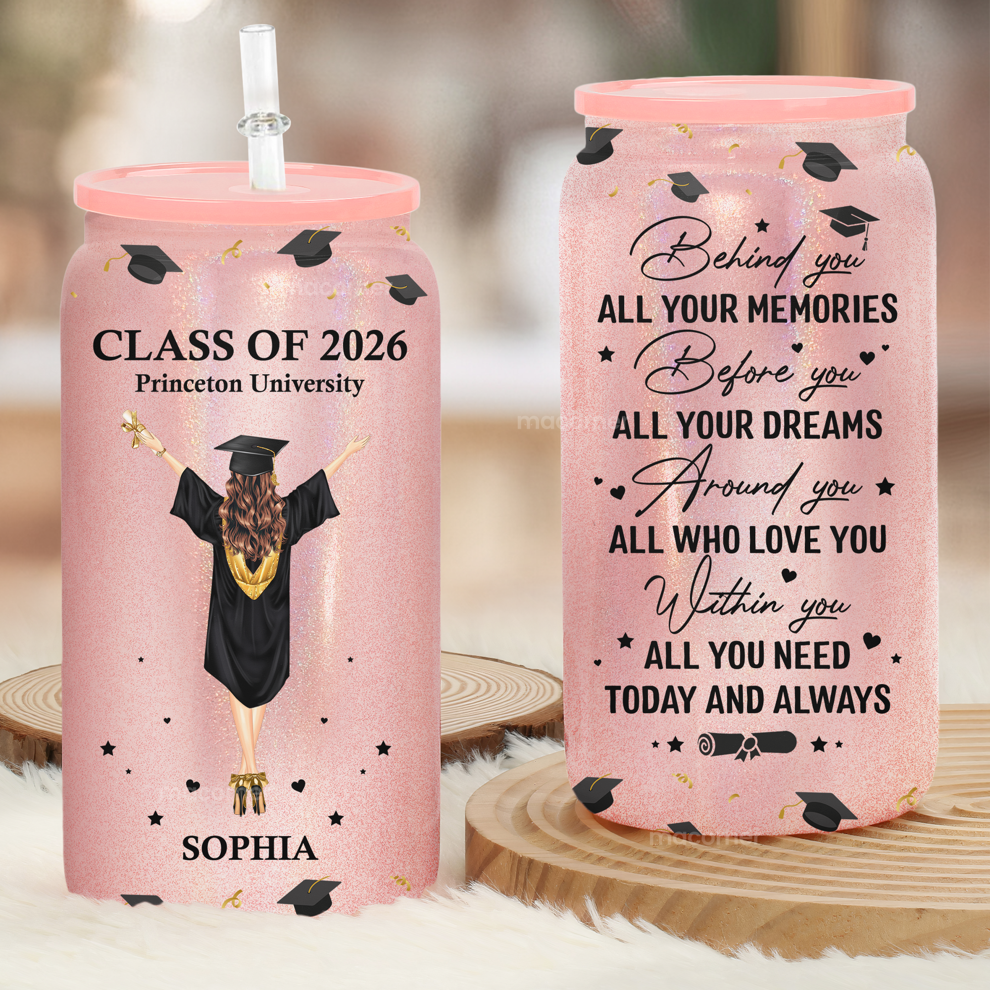 Graduation Gifts Before You All Your Dreams - Personalized Shimmer Glass Can