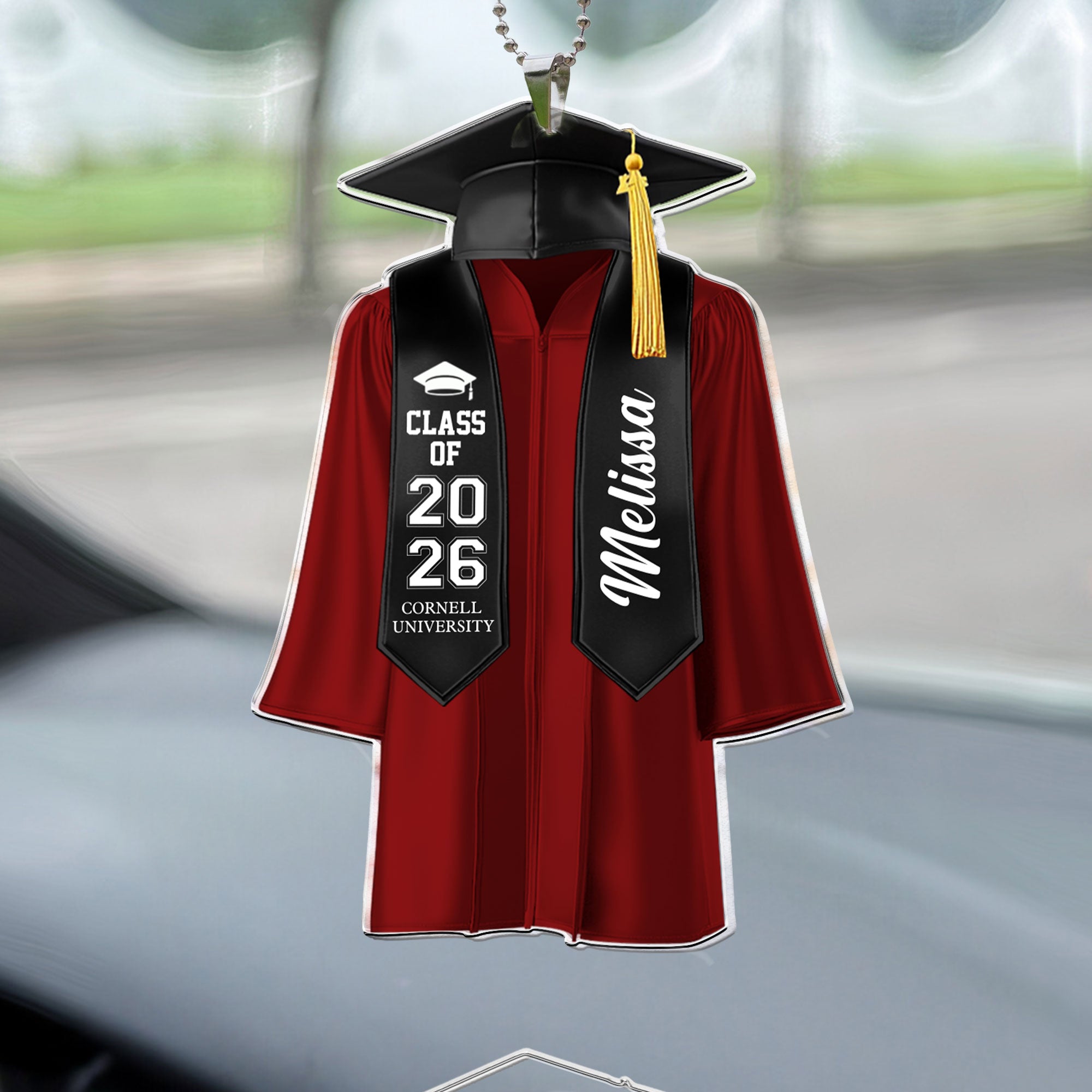 Graduation Ornaments Class of 2026 - Personalized Rear View Mirror Accessory