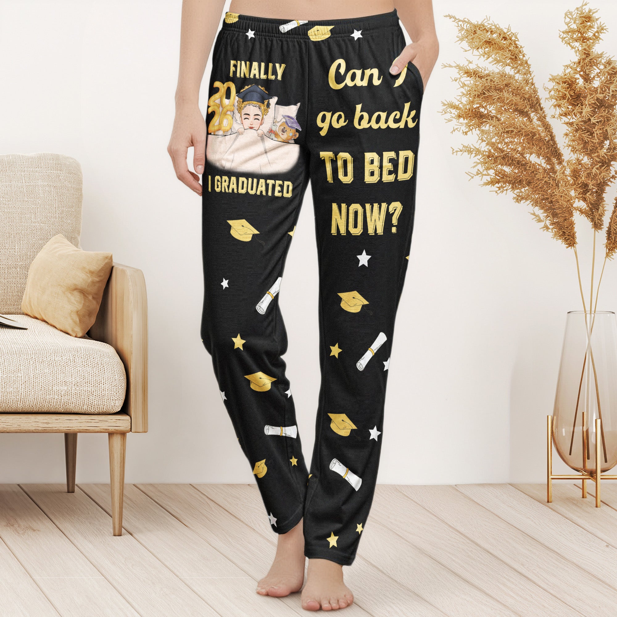 Graduation Gift I Graduated Can I Go Back To Bed - Personalized Sweatpants, Lounge Pants With Pockets
