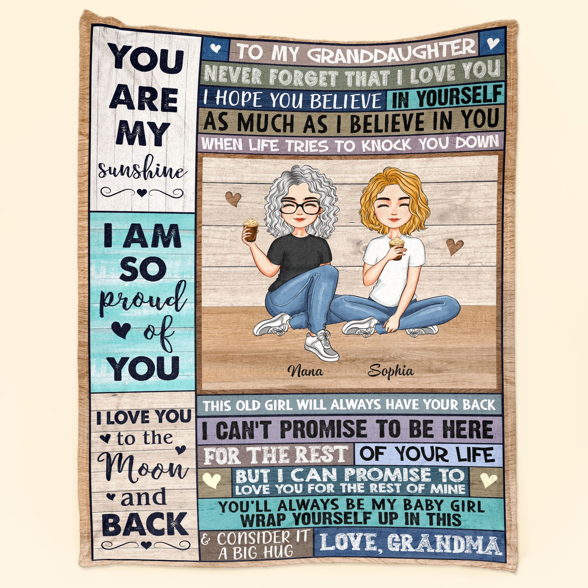 Grandkid - You Are My Sunshine - Personalized Blanket