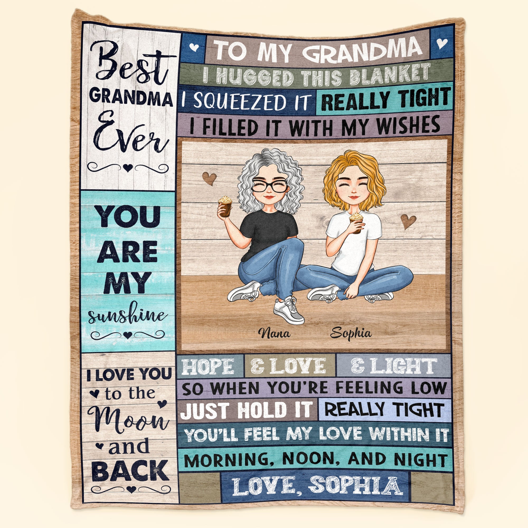 Grandma - I Love You - Personalized Grandma Blanket
