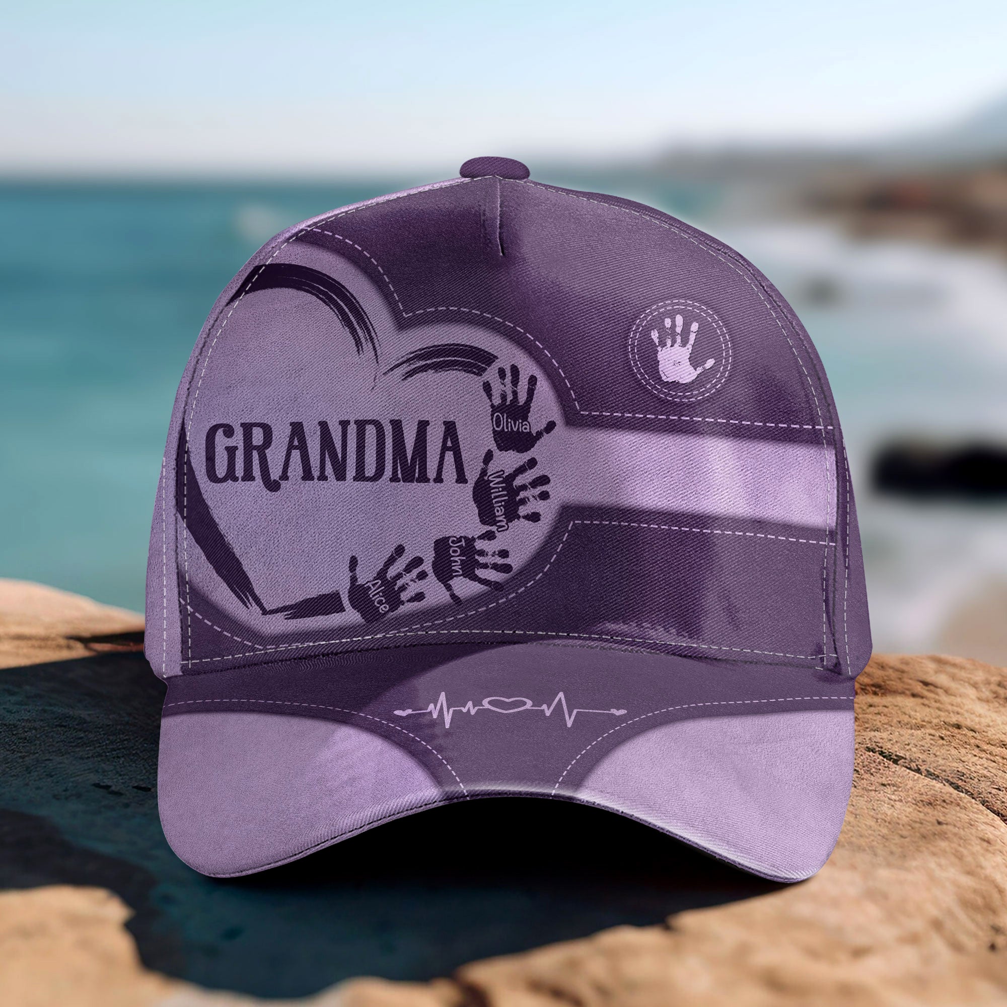 Grandma Mom Kids Handprints - Personalized Classic Cap