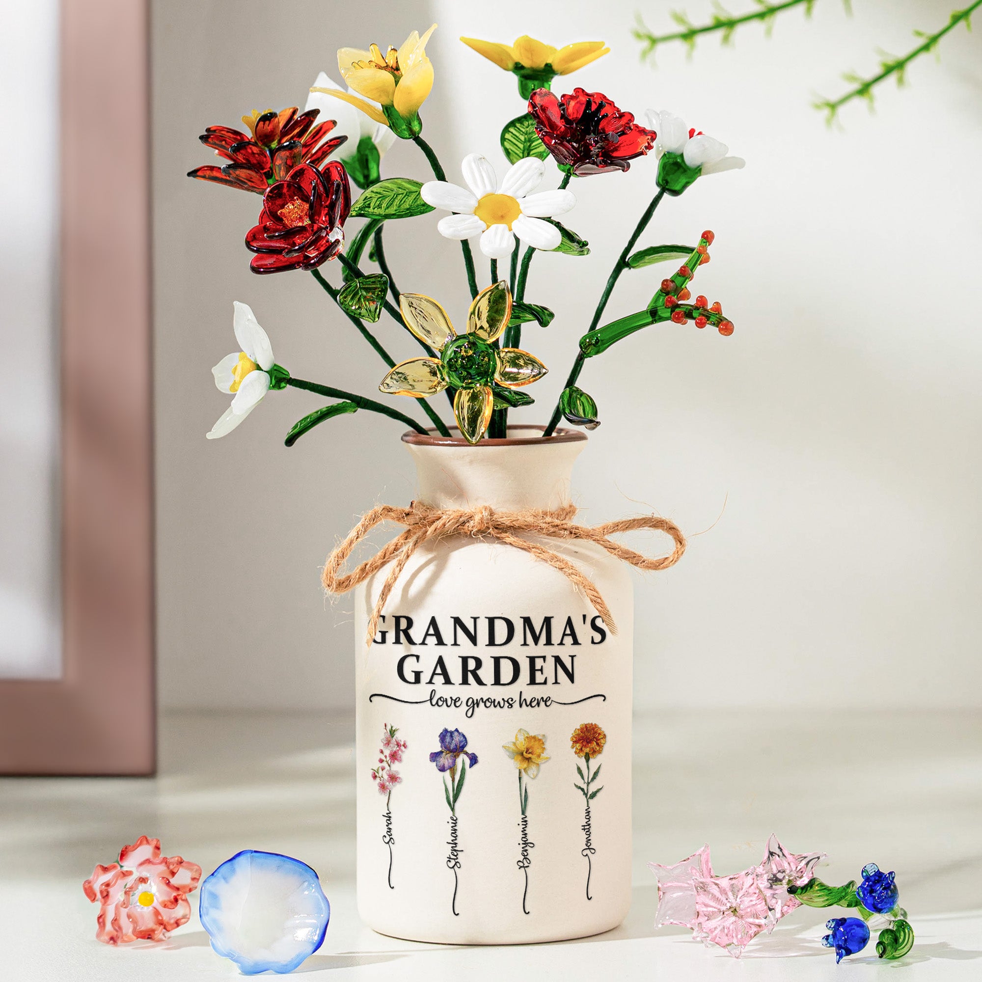 Grandma's Garden - Personalized Ceramic Vase (Vase Only, Flowers Excluded)