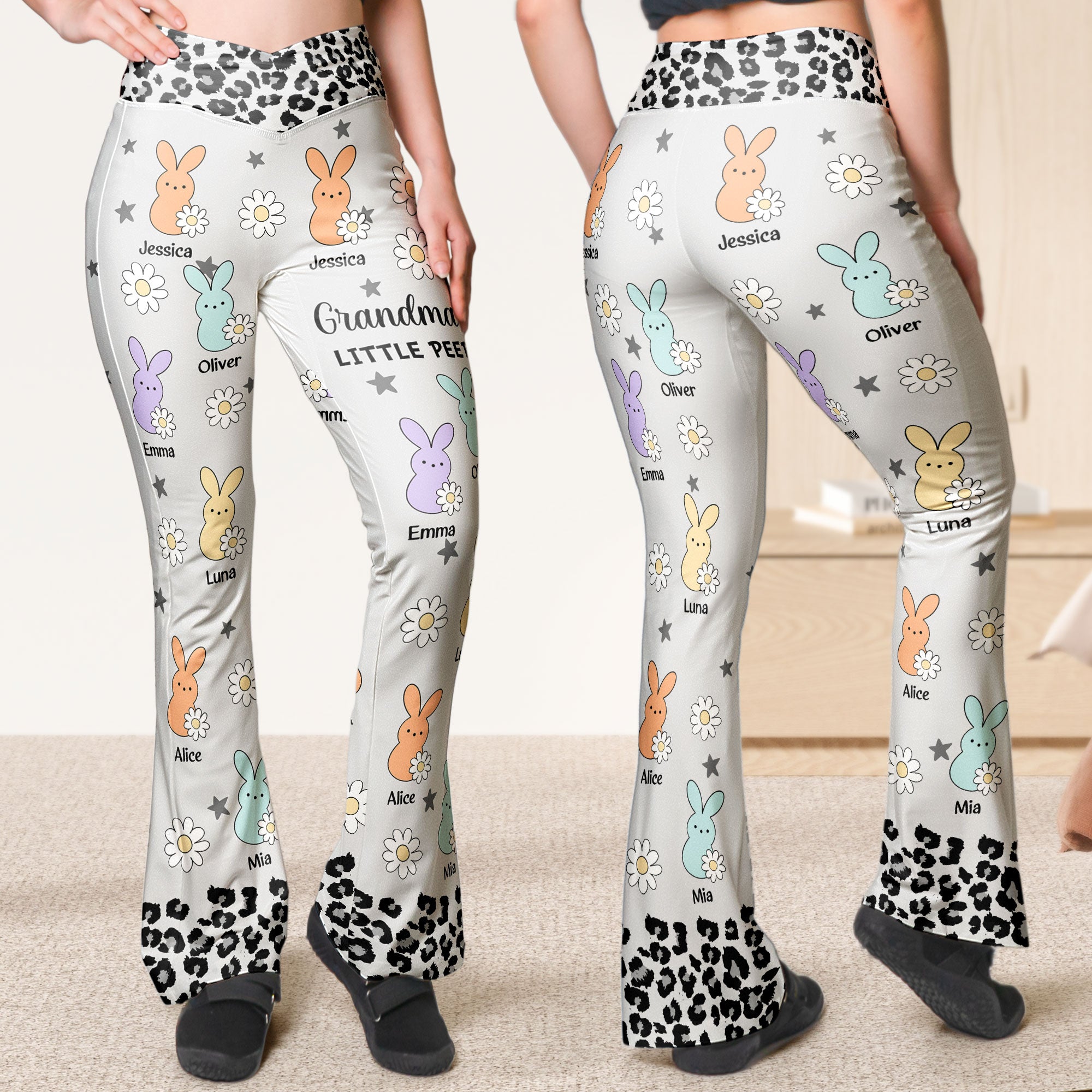 Grandma's Little Peeps - Personalized Flare Leggings