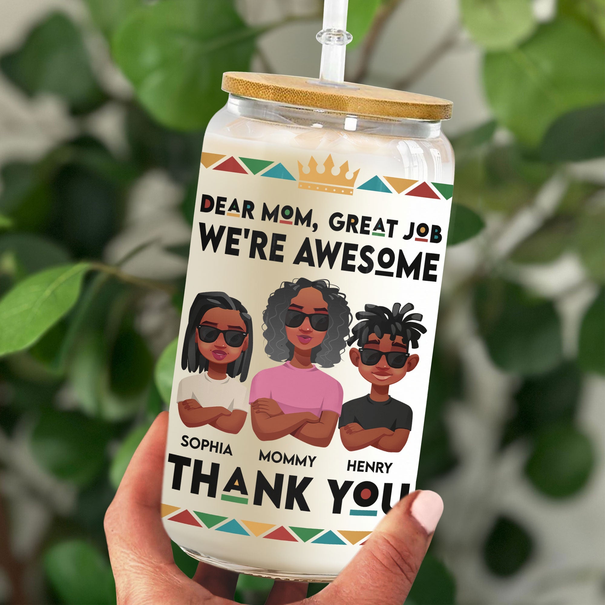 Great Job Mom. Thank You! - Personalized Clear Glass Cup